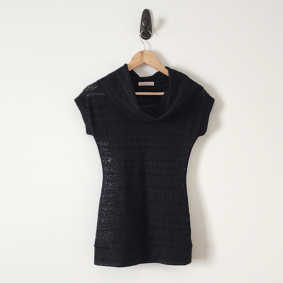 Small Ardene Black Lace Cowl Neck sweater - Picture 1 of 5